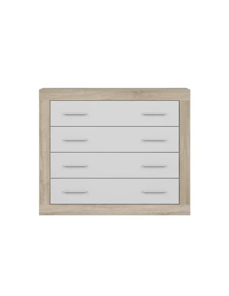 Camille 4 Drawer Chest - Sonoma Oak/White | Murphy Furniture
