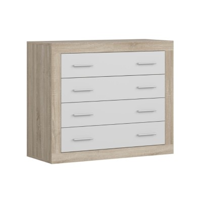 Camille 4 Drawer Chest - Sonoma Oak/White | Murphy Furniture