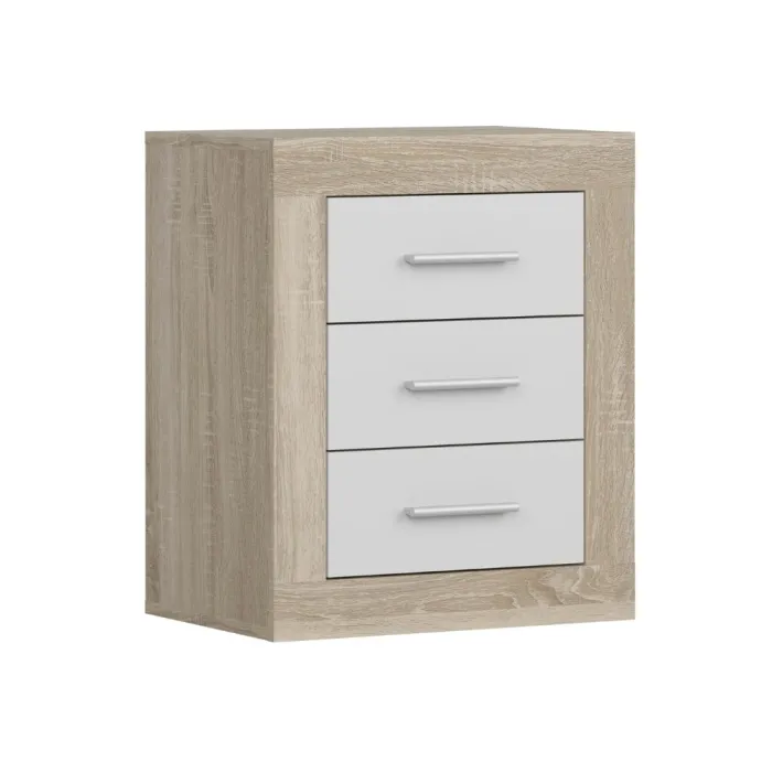 Camille Bedside Locker - Sonoma Oak/White | Murphy Furniture