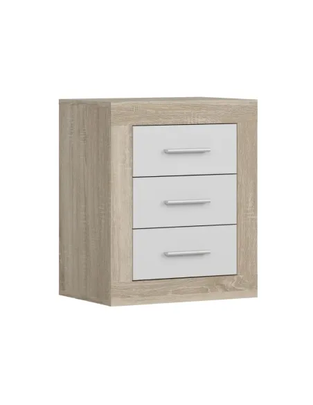 Camille Bedside Locker - Sonoma Oak/White | Murphy Furniture