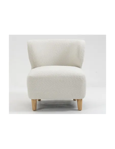 Josie Armless Accent Chair - White Fabric | Murphy Furniture