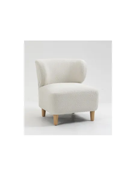 Josie Armless Accent Chair - White Fabric | Murphy Furniture