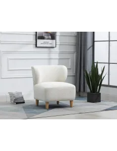 Josie Armless Accent Chair - White Fabric | Murphy Furniture