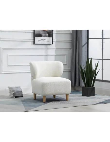 Josie Armless Accent Chair - White Fabric | Murphy Furniture