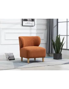 Josie Armless Accent Chair - Rust Fabric | Murphy Furniture