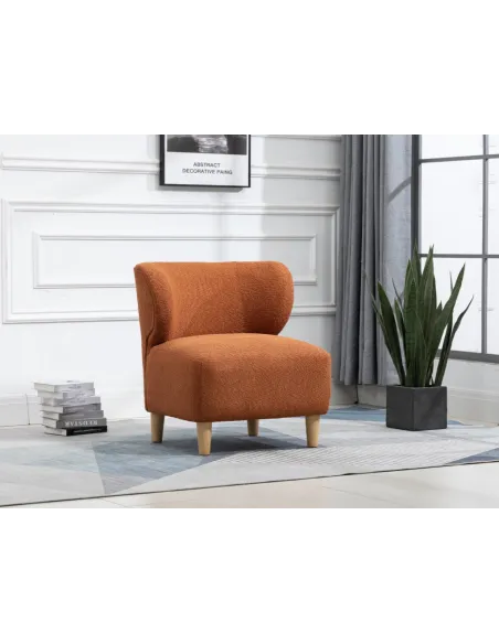 Josie Armless Accent Chair - Rust Fabric | Murphy Furniture