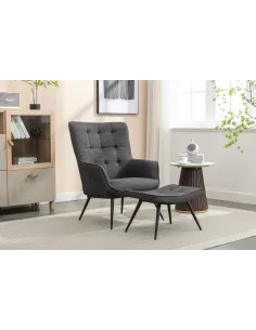 Katelyn Accent Chair with Stool - Charco | Murphy Furniture