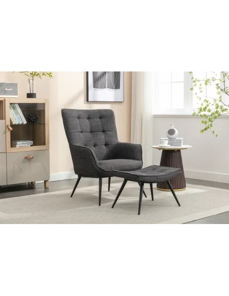 Katelyn Accent Chair with Stool - Charco | Murphy Furniture