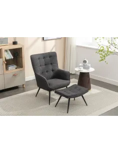 Katelyn Accent Chair with Stool - Charco | Murphy Furniture 2