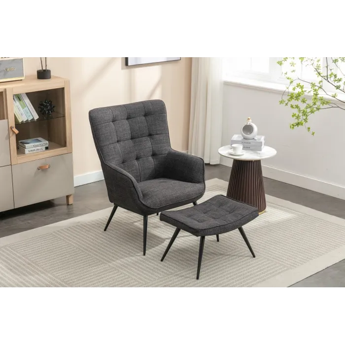 Katelyn Accent Chair with Stool - Charco | Murphy Furniture