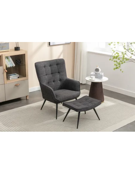 Katelyn Accent Chair with Stool - Charco | Murphy Furniture