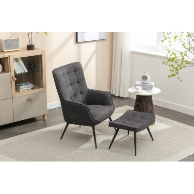 Katelyn Accent Chair with Stool - Charco | Murphy Furniture