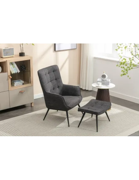 Katelyn Accent Chair with Stool - Charco | Murphy Furniture