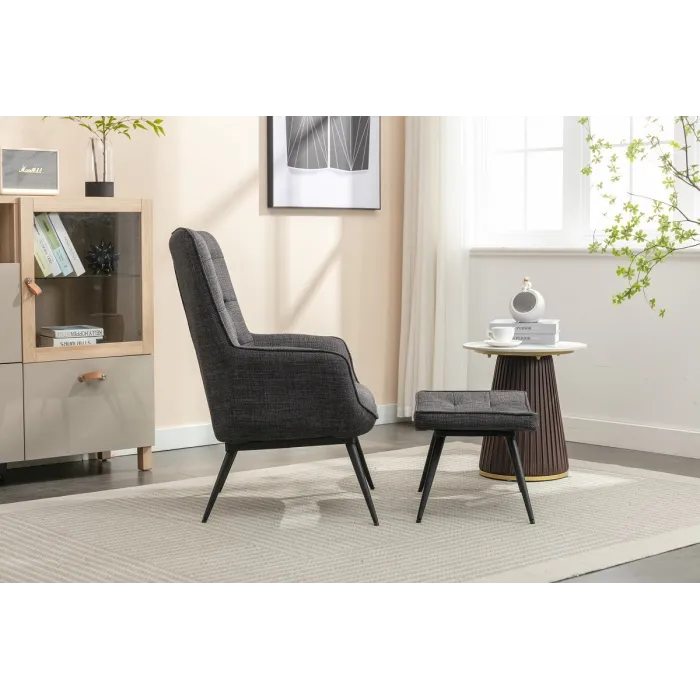 Katelyn Accent Chair with Stool - Charco | Murphy Furniture