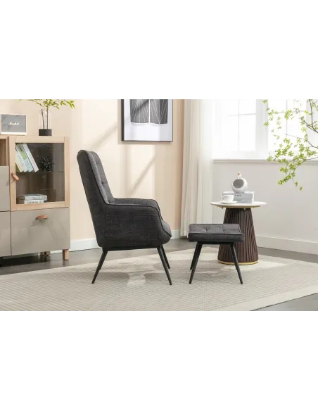 Katelyn Accent Chair with Stool - Charco | Murphy Furniture