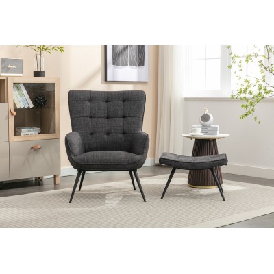 Katelyn Accent Chair with Stool - Charco | Murphy Furniture