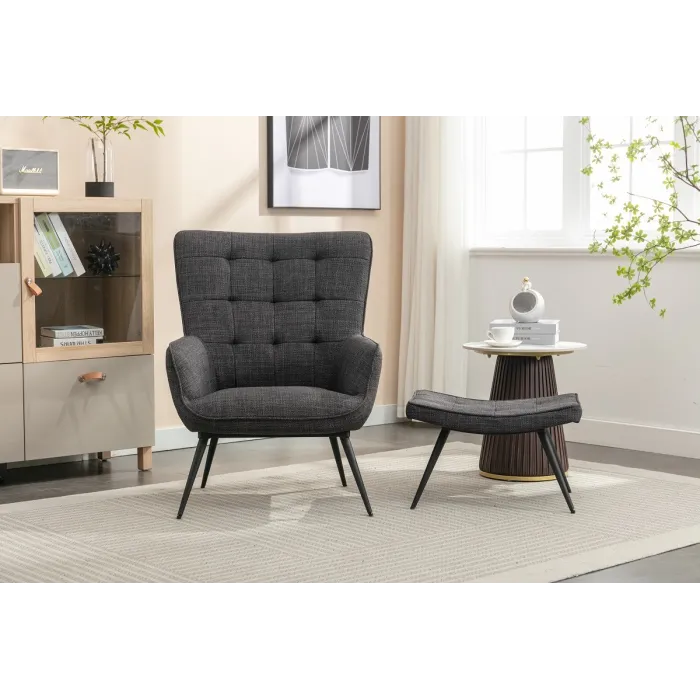 Katelyn Accent Chair with Stool - Charco | Murphy Furniture