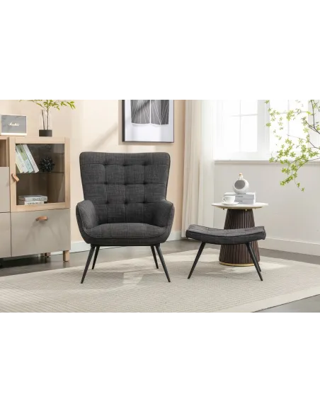 Katelyn Accent Chair with Stool - Charco | Murphy Furniture