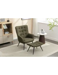 Katelyn Accent Chair with Stool - Moss G | Murphy Furniture