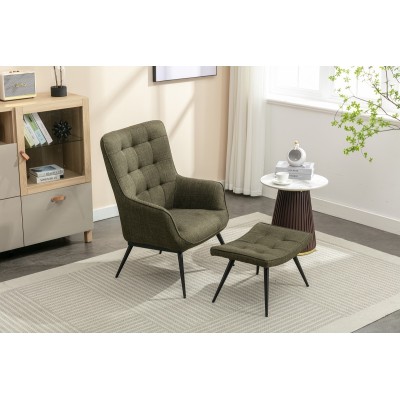 Katelyn Accent Chair with Stool - Moss G | Murphy Furniture