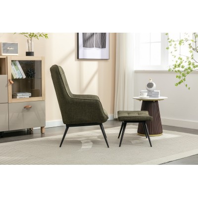 Katelyn Accent Chair with Stool - Moss G | Murphy Furniture