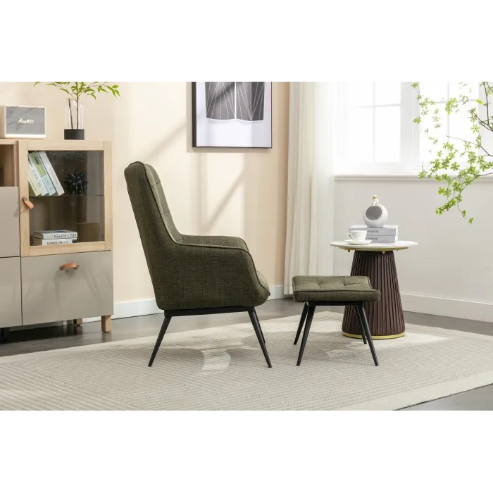 Katelyn Accent Chair with Stool - Moss G | Murphy Furniture