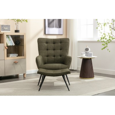 Katelyn Accent Chair with Stool - Moss G | Murphy Furniture