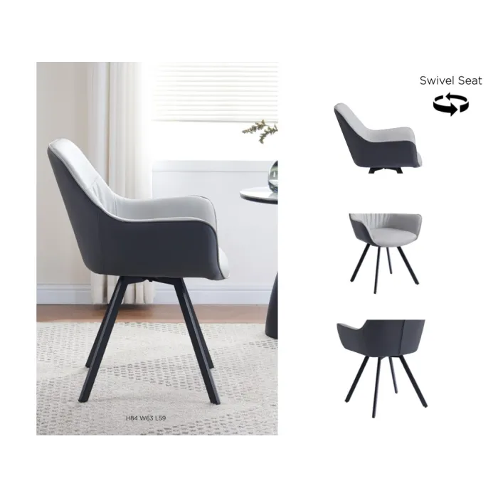 Naples Dining Chair - Two Tone Grey | Murphy Furniture