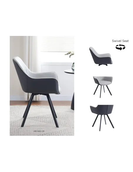 Naples Dining Chair - Two Tone Grey | Murphy Furniture