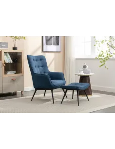 Katelyn Accent Chair with Stool - Denim | Murphy Furniture 2