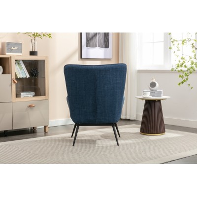 Katelyn Accent Chair with Stool - Denim | Murphy Furniture