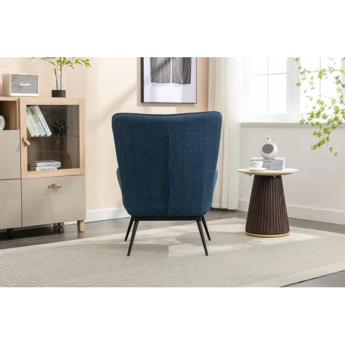 Katelyn Accent Chair with Stool - Denim | Murphy Furniture
