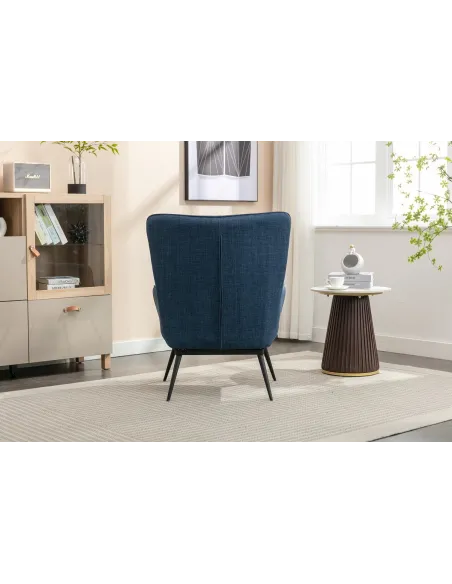 Katelyn Accent Chair with Stool - Denim | Murphy Furniture