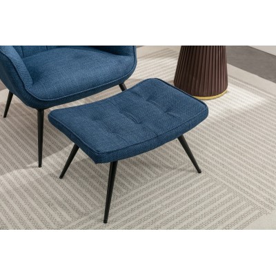 Katelyn Accent Chair with Stool - Denim | Murphy Furniture