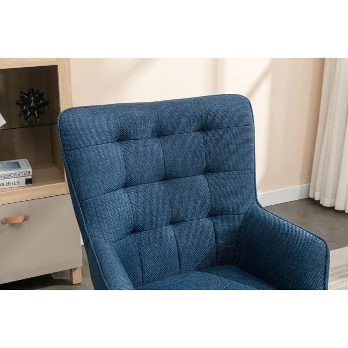 Katelyn Accent Chair with Stool - Denim | Murphy Furniture