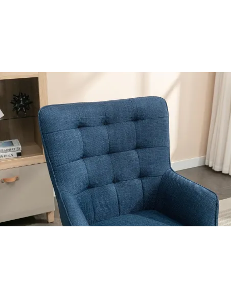 Katelyn Accent Chair with Stool - Denim | Murphy Furniture