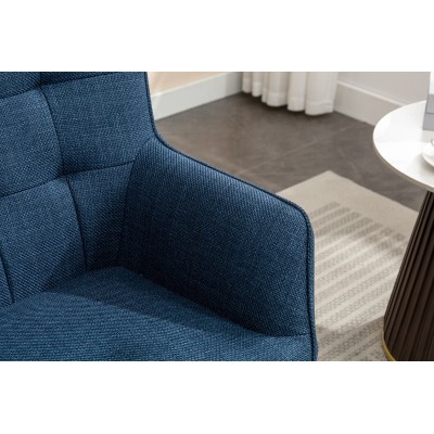 Katelyn Accent Chair with Stool - Denim | Murphy Furniture