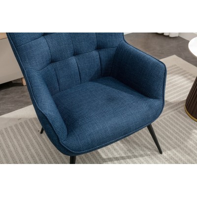 Katelyn Accent Chair with Stool - Denim | Murphy Furniture