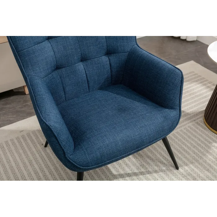 Katelyn Accent Chair with Stool - Denim | Murphy Furniture