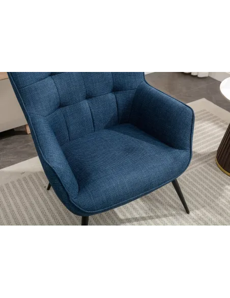 Katelyn Accent Chair with Stool - Denim | Murphy Furniture