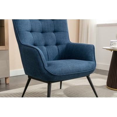 Katelyn Accent Chair with Stool - Denim | Murphy Furniture