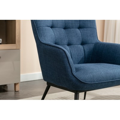 Katelyn Accent Chair with Stool - Denim | Murphy Furniture