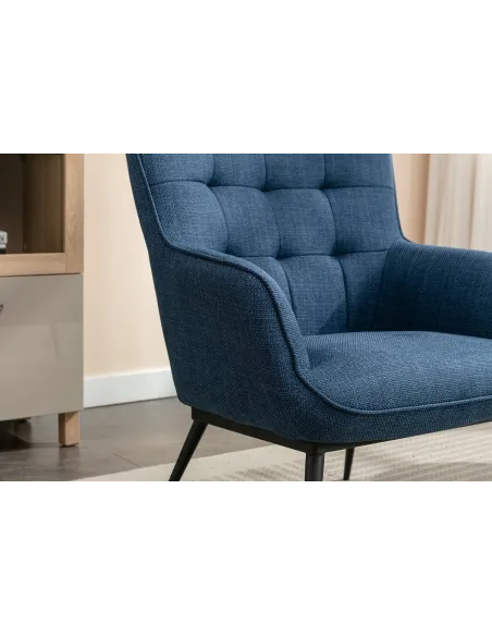 Katelyn Accent Chair with Stool - Denim | Murphy Furniture