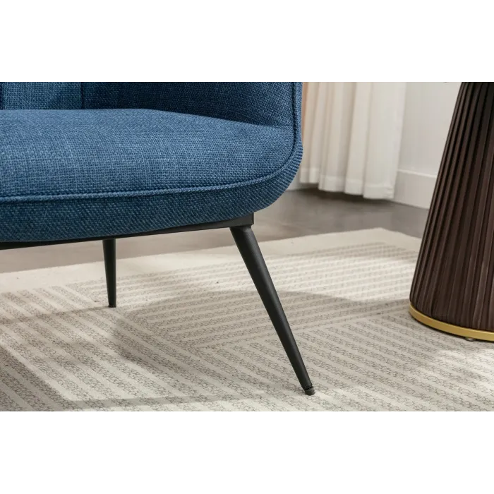 Katelyn Accent Chair with Stool - Denim | Murphy Furniture