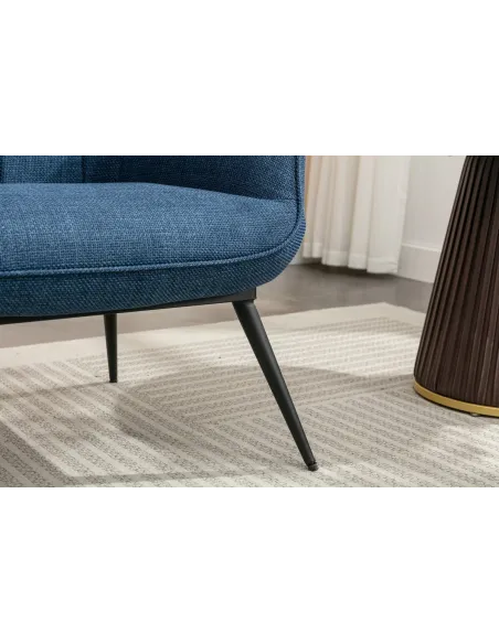 Katelyn Accent Chair with Stool - Denim | Murphy Furniture