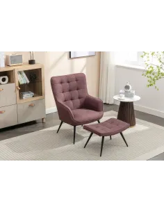 Katelyn Accent Chair with Stool - Mulber | Murphy Furniture 2