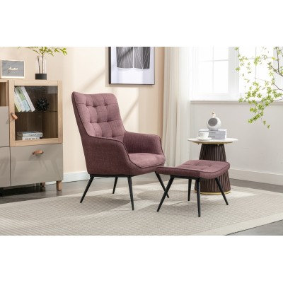 Katelyn Accent Chair with Stool - Mulber | Murphy Furniture