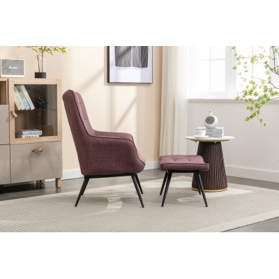Katelyn Accent Chair with Stool - Mulber | Murphy Furniture