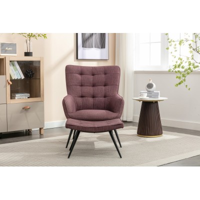 Katelyn Accent Chair with Stool - Mulber | Murphy Furniture