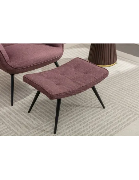 Katelyn Accent Chair with Stool - Mulber | Murphy Furniture
